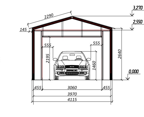 Гараж проект dwg